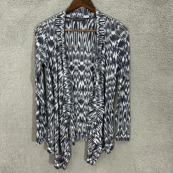 Velvet By Graham & Spencer Open Front Cardigan Women Small Geometric Lightweight - Picture 1 of 6